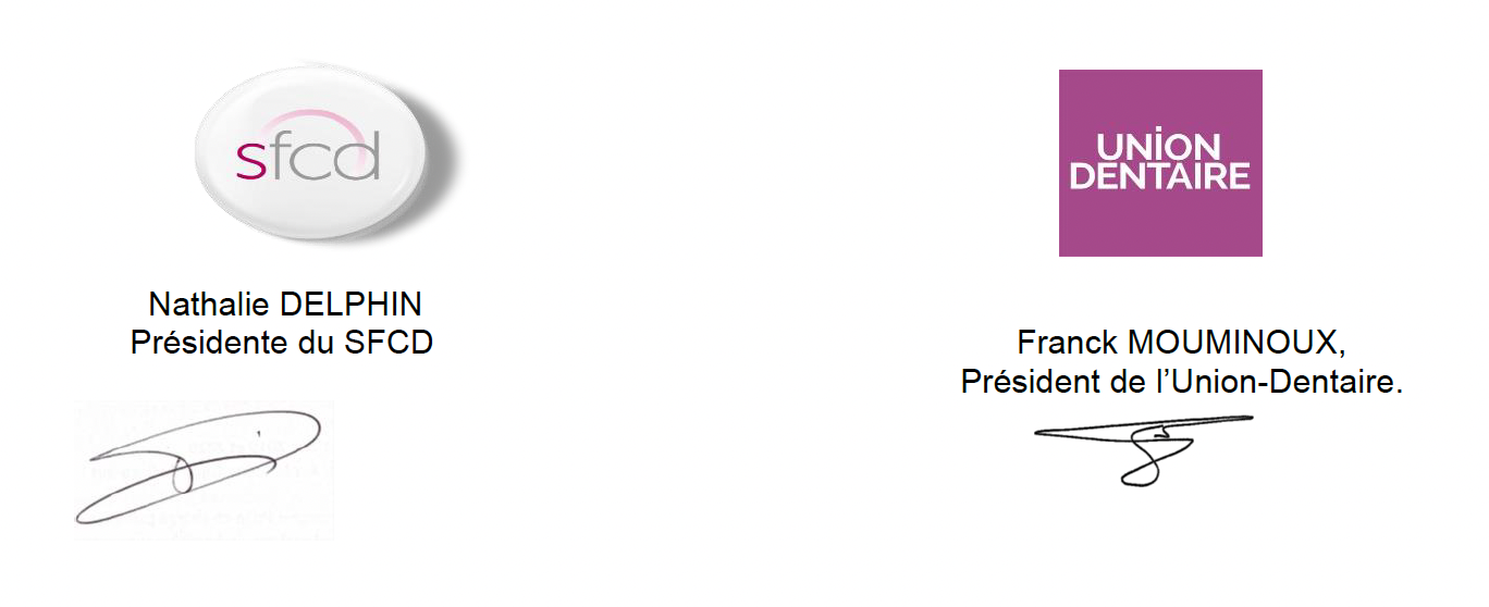 signatures SFCD et Union Dentaire