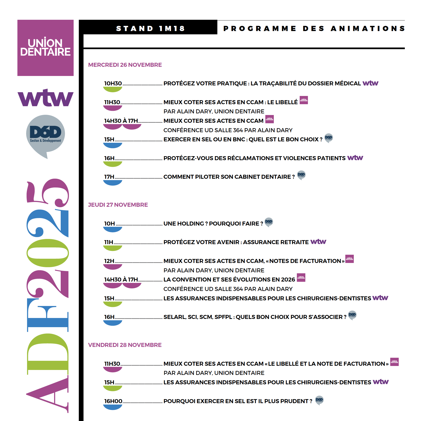 Programme Union Dentaire ADF 2025